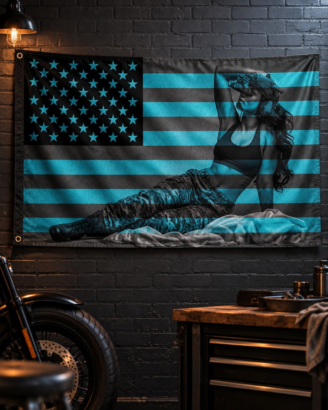 Lady Liberty STANDARD clothed 3x5 flag lifestyle mockup
