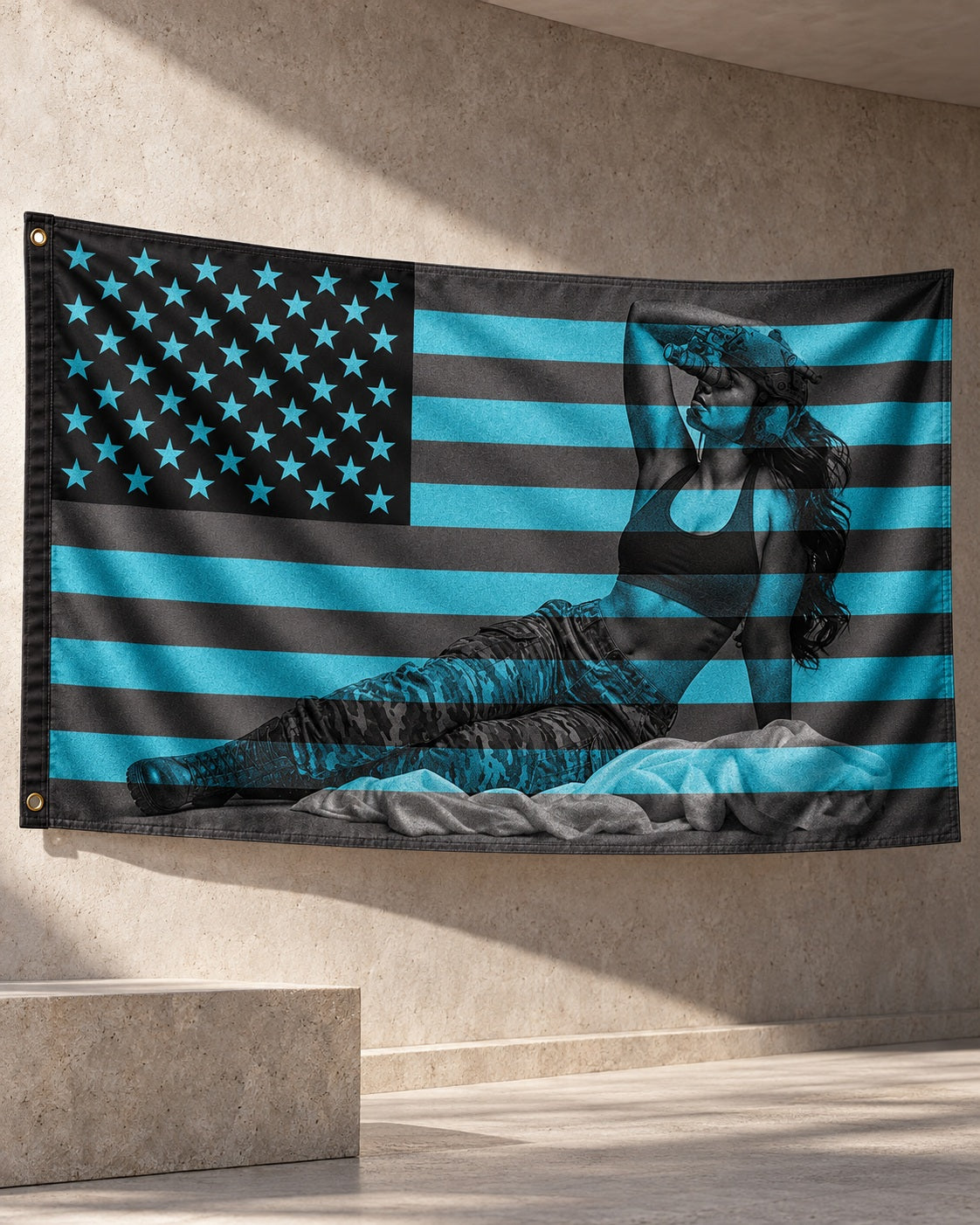 Lady Liberty STANDARD clothed 3x5 flag lifestyle mockup